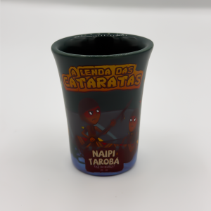 Copo Shot Cromado Amarelo/Verde